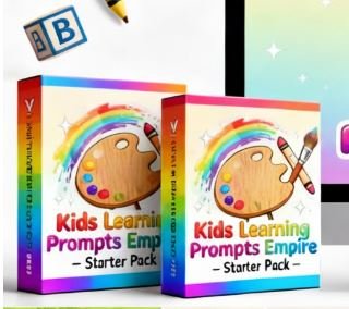 Kids Learning Prompts Empire Review hero cover showing colorful kids printables