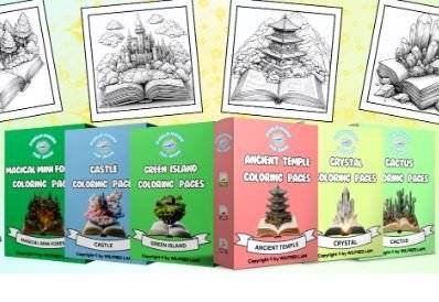 World Inside The Book - V1 Coloring Pack (PLR) Review preview bundle for adults and teens coloring business